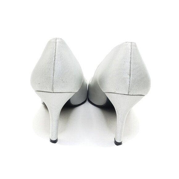 Stuart Weitzman Womens Silver Metallic Pointed Toe Pumps Size 9B Heels - Picture 4 of 11